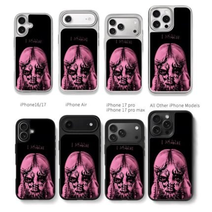 I DISAGREE pink goth girl spike art Chris Brown Phone Case Black Electroplated Silver For Iphone 11 To 17