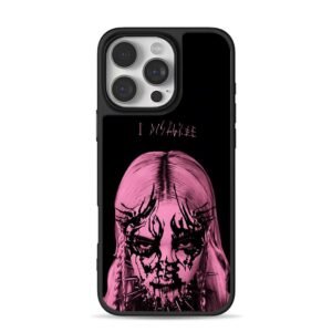I DISAGREE pink goth girl spike art iPhone 16 Pro Max Black Case