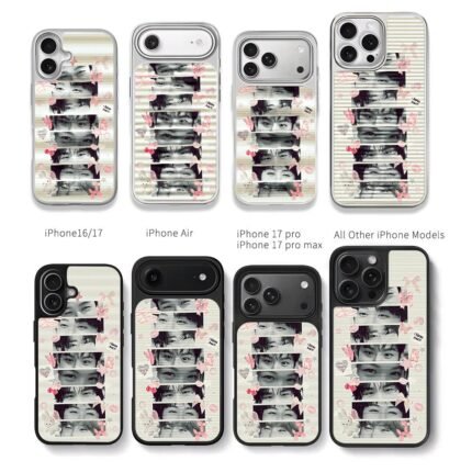 I love SKZ eye collage pink decor Chris Brown Phone Case Black Electroplated Silver For Iphone 11 To 17