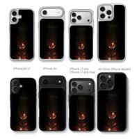 IGRIS glowing dark armored warrior Chris Brown Phone Case Black Electroplated Silver For Iphone 11 To 17