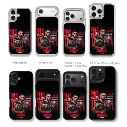 Ilia Topuria UFC Champ El Matador Chris Brown Phone Case Black Electroplated Silver For Iphone 11 To 17