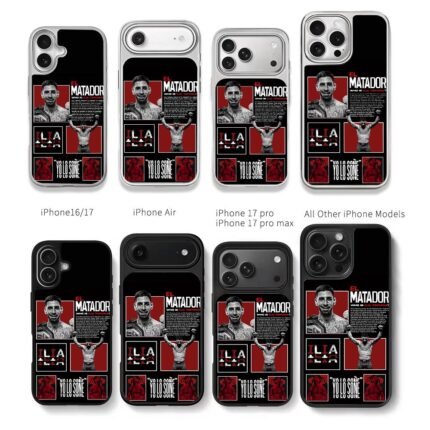 Ilia Topuria UFC El Matador collage Chris Brown Phone Case Black Electroplated Silver For Iphone 11 To 17