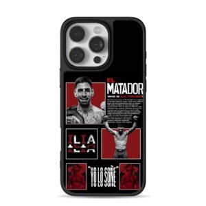 Ilia Topuria UFC El Matador collage iPhone 16 Pro Max Black Case