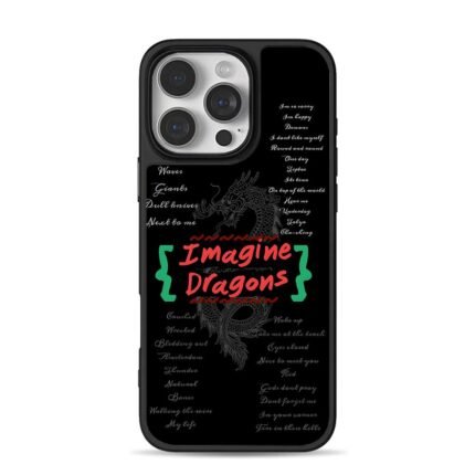 Imagine Dragons dragon song titles iPhone 16 Pro Max Black Case