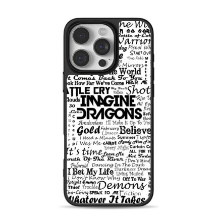 Imagine Dragons lyrics word collage iPhone 16 Pro Max Black Case