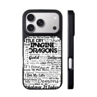 Imagine Dragons lyrics word collage iPhone 17 Pro Max Black Case