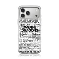 Imagine Dragons lyrics word collage iPhone 17 Pro Max Electroplated Silver Case1