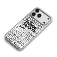 Imagine Dragons lyrics word collage iPhone 17 Pro Max Electroplated Silver Case2