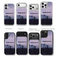 Imagine Dragons purple misty mountain Chris Brown Phone Case Black Electroplated Silver For Iphone 11 To 17