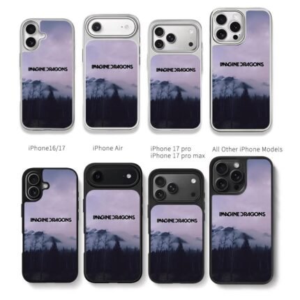 Imagine Dragons purple misty mountain Chris Brown Phone Case Black Electroplated Silver For Iphone 11 To 17