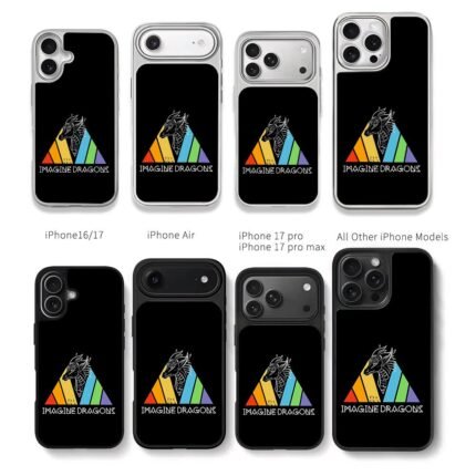 Imagine Dragons rainbow dragon logo Chris Brown Phone Case Black Electroplated Silver For Iphone 11 To 17