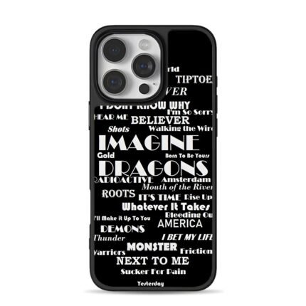 Imagine Dragons song titles art iPhone 16 Pro Max Black Case