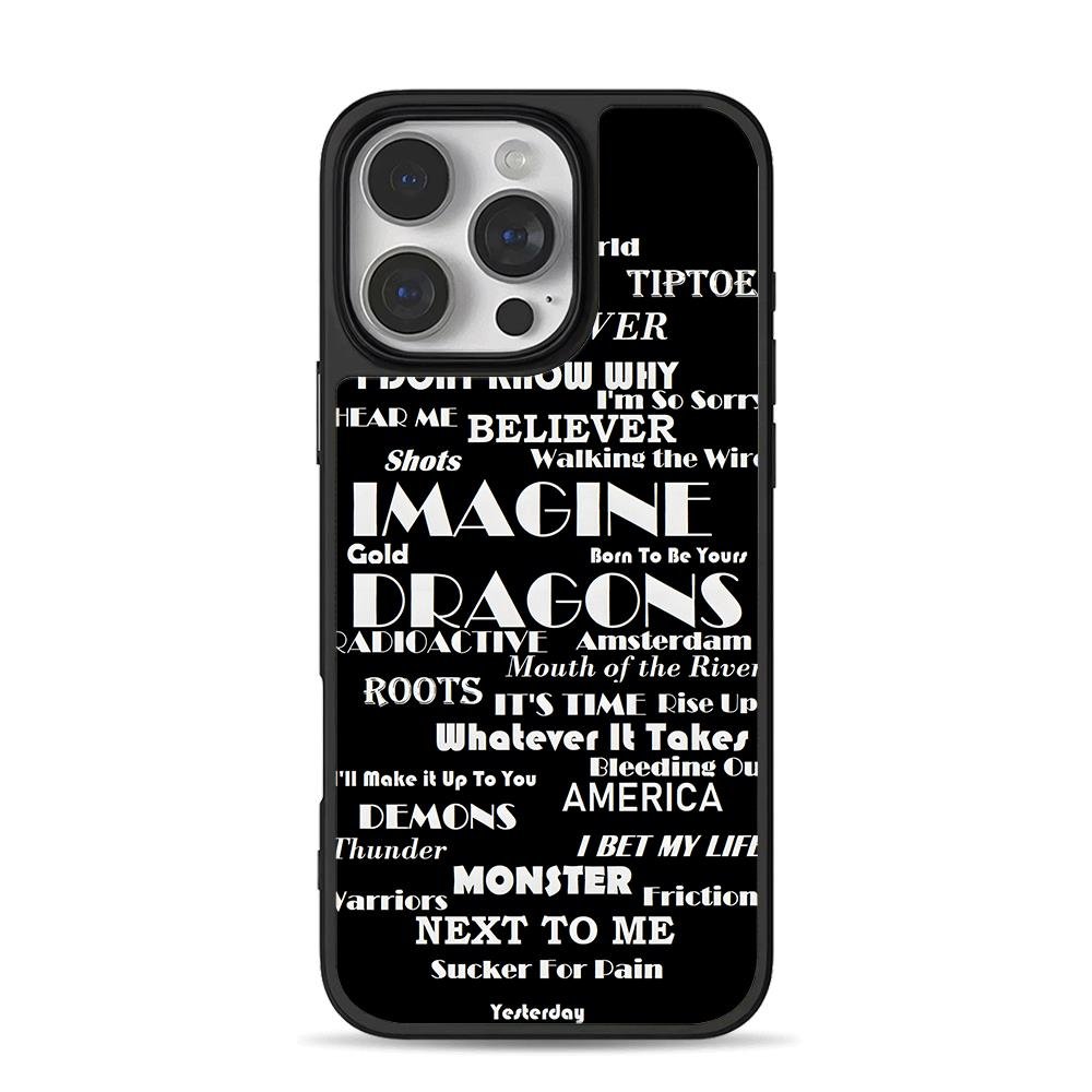 Imagine Dragons song titles art iPhone 16 Pro Max Black Case Imagine Dragons song titles art iPhone 16 Pro Max Black Case