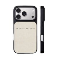 Imagine Dragons text on beige iPhone 17 Pro Max Black Case