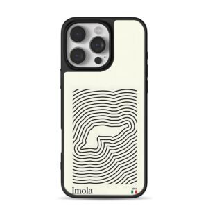 Imola 1994 F1 track line art flag iPhone 16 Pro Max Black Case