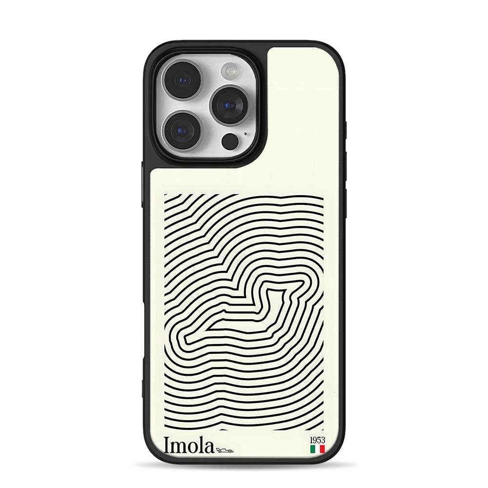 Imola F1 circuit 1953 Italian flag iPhone 16 Pro Max Black Case Imola F1 circuit 1953 Italian flag iPhone 16 Pro Max Black Case
