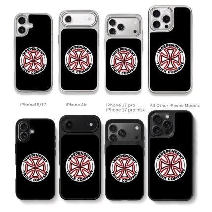 Independent Truck Co red cross logo Chris Brown Phone Case Black Electroplated Silver For Iphone 11 To 17