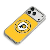 Indiana Pacers NBA team logo yellow iPhone 17 Pro Max Electroplated Silver Case2