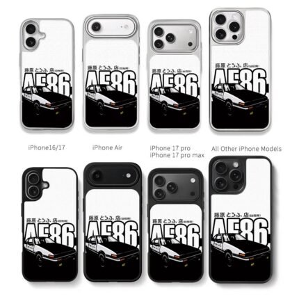 Initial D AE86 Fujiwara Tofu Shop Chris Brown Phone Case Black Electroplated Silver For Iphone 11 To 17