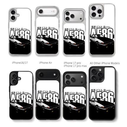 Initial D AE86 Fujiwara tofu shop Chris Brown Phone Case Black Electroplated Silver For Iphone 11 To 17