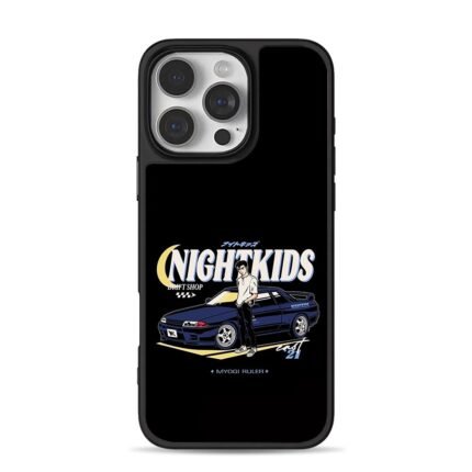 Initial D Nightkids drift car boy iPhone 16 Pro Max Black Case