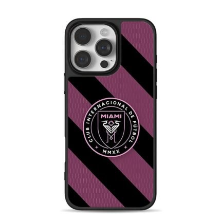Inter Miami CF emblem on pink black iPhone 16 Pro Max Black Case