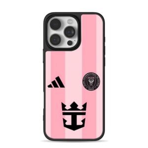 Inter Miami CF pink adidas logo iPhone 16 Pro Max Black Case