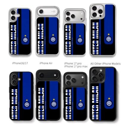 Inter Milan FC Forza Inter logo Chris Brown Phone Case Black Electroplated Silver For Iphone 11 To 17