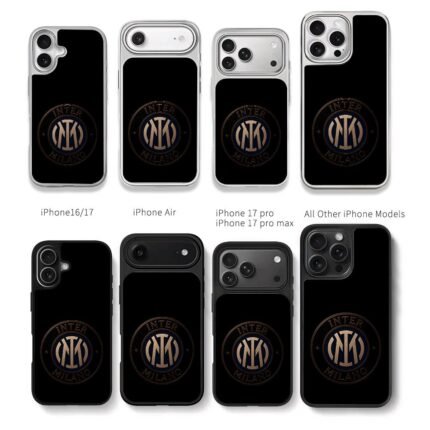 Inter Milan FC Logo Chris Brown Phone Case Black Electroplated Silver For Iphone 11 To 17