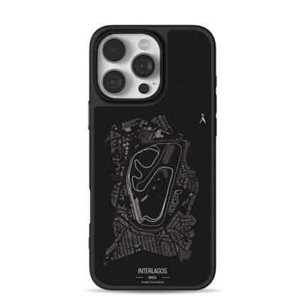 Interlagos Brazil F1 race track map iPhone 16 Pro Max Black Case