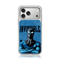 Invincible blue comic superhero art iPhone 17 Pro Max Electroplated Silver Case1