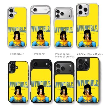 Invincible hero blue yellow suit Chris Brown Phone Case Black Electroplated Silver For Iphone 11 To 17