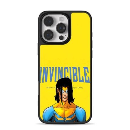 Invincible hero blue yellow suit iPhone 16 Pro Max Black Case
