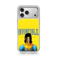 Invincible hero blue yellow suit iPhone 17 Pro Max Electroplated Silver Case1