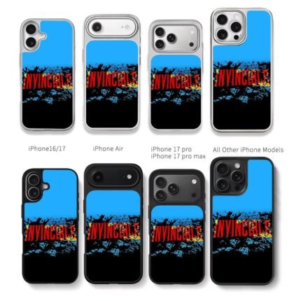 INVINCIBLE red splash blue black Chris Brown Phone Case Black Electroplated Silver For Iphone 11 To 17