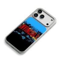 INVINCIBLE red splash blue black iPhone 17 Pro Max Electroplated Silver Case2