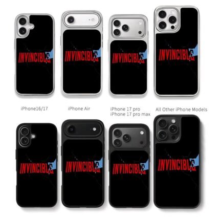Invincible red text crack black blue Chris Brown Phone Case Black Electroplated Silver For Iphone 11 To 17