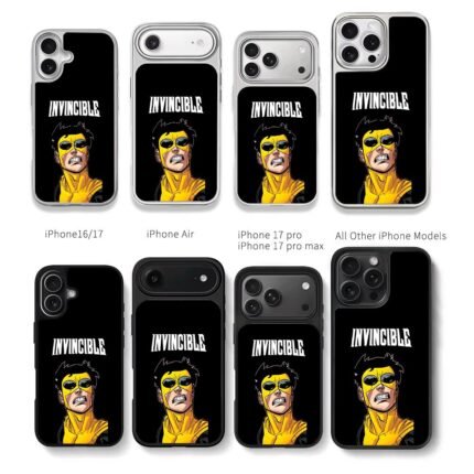 Invincible superhero art with text Chris Brown Phone Case Black Electroplated Silver For Iphone 11 To 17