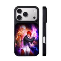 Iori Yagami and KOF foe with flames iPhone 17 Pro Max Black Case