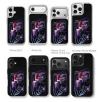 Iori Yagami King of Fighters art Chris Brown Phone Case Black Electroplated Silver For Iphone 11 To 17