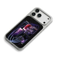 Iori Yagami King of Fighters art iPhone 17 Pro Max Electroplated Silver Case2