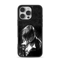 Iori Yagami KOF black white sketch iPhone 16 Pro Max Black Case