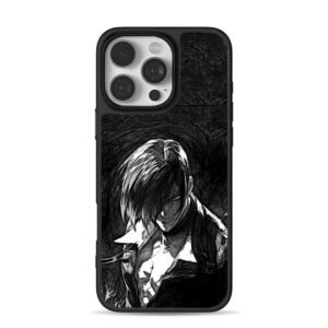 Iori Yagami KOF black white sketch iPhone 16 Pro Max Black Case
