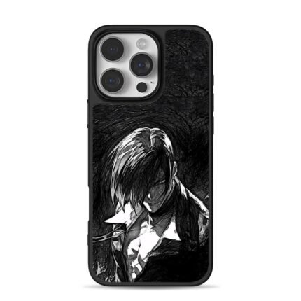 Iori Yagami KOF black white sketch iPhone 16 Pro Max Black Case