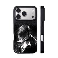 Iori Yagami KOF black white sketch iPhone 17 Pro Max Black Case
