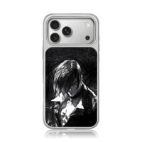 Iori Yagami KOF black white sketch iPhone 17 Pro Max Electroplated Silver Case1