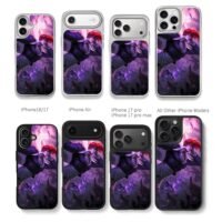 Iori Yagami KOF purple fire art Chris Brown Phone Case Black Electroplated Silver For Iphone 11 To 17