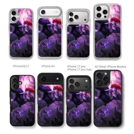 Iori Yagami KOF purple fire art Chris Brown Phone Case Black Electroplated Silver For Iphone 11 To 17