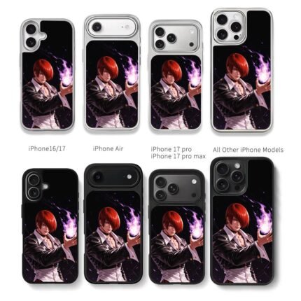 Iori Yagami KOF with purple fire Chris Brown Phone Case Black Electroplated Silver For Iphone 11 To 17