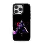 Iori Yagami purple fire triangles iPhone 16 Pro Max Black Case